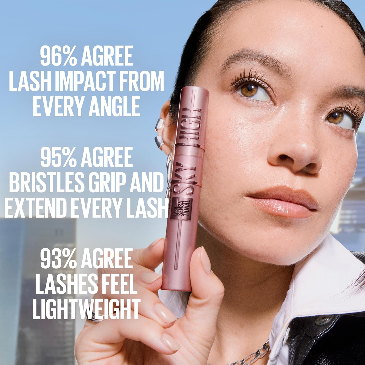 Maybelline Mascara, Lash Sensational Sky High Volumizing & Thickening, Eyelash Lengthening, Flake-Free Formula, Washable Mascara Infused with Bamboo Extract, Full Volume Mascara, Colour: Black