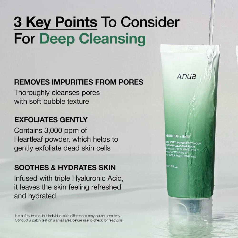 ANUA Heartleaf Quercetinol Pore Deep Cleansing Foam + BHA 150ml