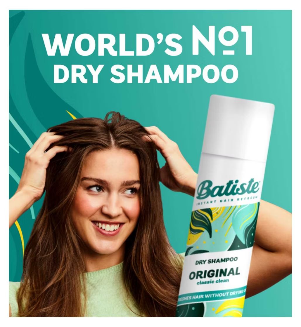 Batiste Dry Shampoo Original, Classic Fresh Fragrance Dry Hair Shampoo, 200ml
